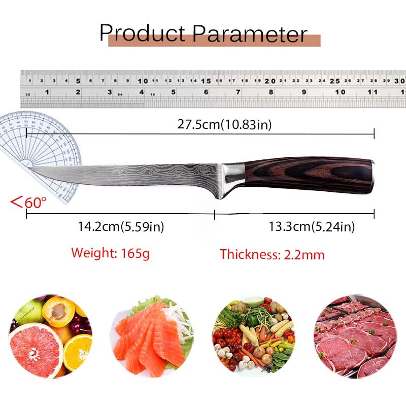 Professional Ultra Sharp Kitchen Boning Knife Meat Cleaver Fruit Knives Fit BBQ