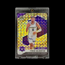 Tyrese Haliburton RC 2020-21 Mosaic NBA Debut Yellow Reactive Prizm Rookie #264