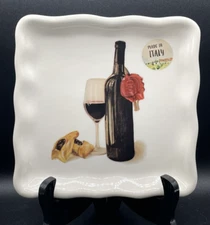 EFFETTI D'Arte Square Appetizer Cheese/Cracker/Hors d'oeuvres Plate Handmade