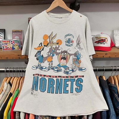 Charlotte Hornets 90s Retro style Looney Tunes T shirt Vtg S-5XL