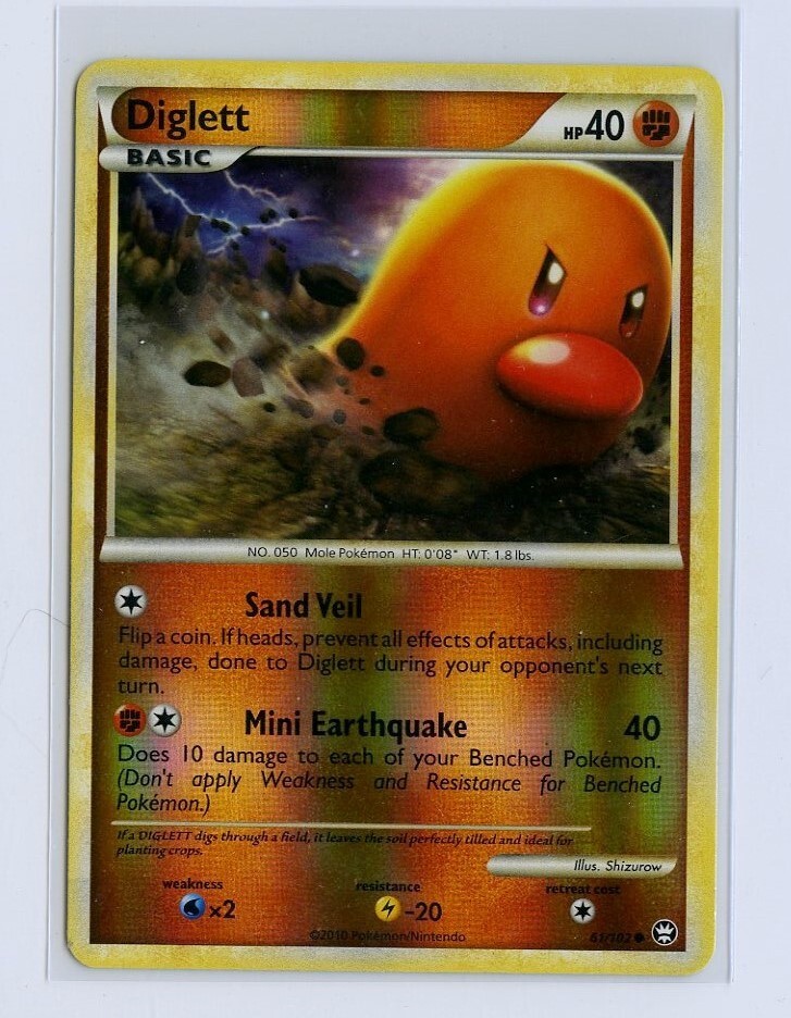 DIGLETT Reverse Holo 61/102 COMMON Triumphant Pokemon Card 2010 NM