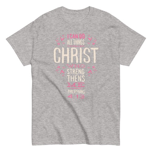 Christian T-Shirt | I Can Do All Things Through Christ Bible Verse gift - Picture 8 of 8