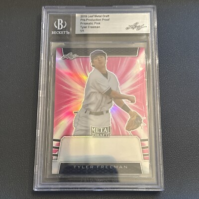 2019 Leaf Metal Draft Tyler Freeman Prismatic Pink - 1/1 Pre-Production Proof