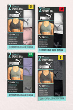 Puma DryCell Women's 2-Pack Seamless Sports Bra Size S, M, L, XL