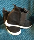 Steve Madden Women's Size 7 Hidden Heel Sneakers Black White EUC Zip — photo 1