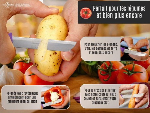 Set de couteaux à légumes de Solingen Multicolore Fabriqué en Allemagne avec ... - Foto 4 di 8