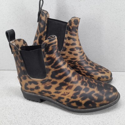 Joules UK 5 Leopard Damen Chelsea Regenstiefel Animal Print wasserdicht