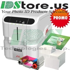 Matica MC110 Dual Sided ID Card Printer Bundle
