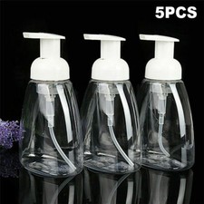 5Pack Clear Shower Foaming Bottle Soap Dispenser Liquid Pump Container 300ml