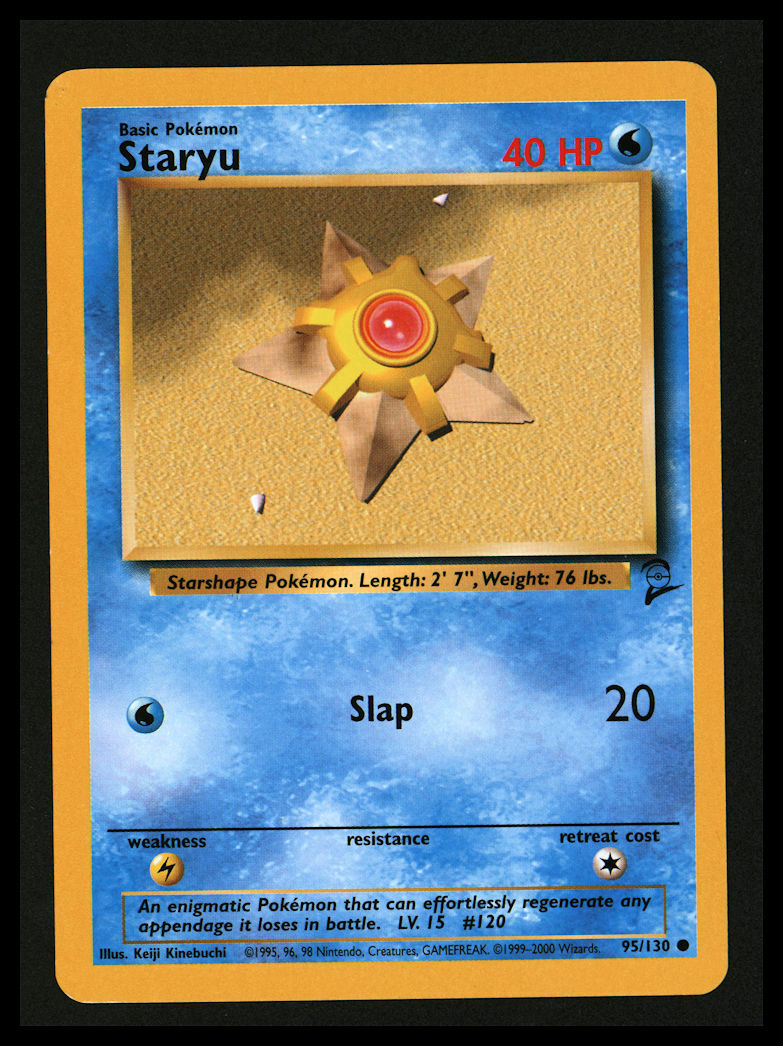 Pokemon Base Set 2 Staryu 95/130 Common Near Mint COMBINED SHIP