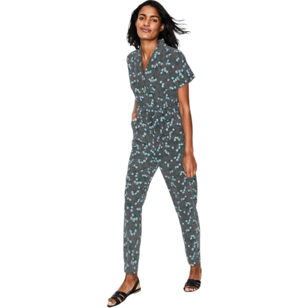 Boden Frederica Jumpsuit In Daisy Field Size 6 Navy B… Gem