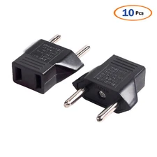 10pcs American USA to European Outlet Plug AdapterTravel Adapter Plug Converter
