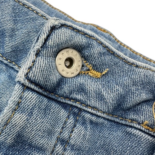 TOPMAN Womens Light Wash Ecru Side Taping Jeans Button Fly Stretch 32 x 30 - Picture 7 of 14