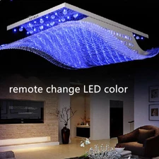 LED Remote Control Ceiling Light Chandelier K9 Crystal Lamp Lighting Fixtures Yc