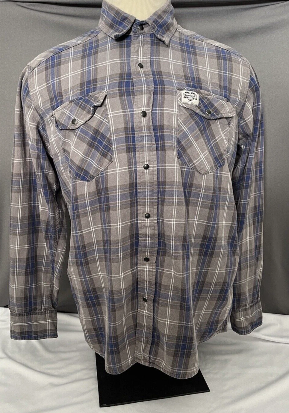 Carhartt Men's Series 1889 Plaid Flannel Shirt With Snaps Size Large Long Sleeve