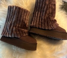 UGG Classic Mini Sherpa Women Boot Platform Size 9 RARE Churro Ugg Authenticated