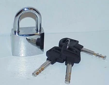 1" Chrome Plated Brass PADLOCK Hardened Steel Heavy Duty European Style Keys