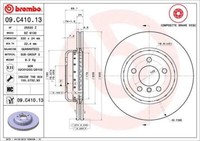 2X Brembo 09.C410.13 Bremsscheibe FüR BMW