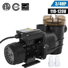 3/4HP High Flo Above Ground Swimming Pool Pump w/Strainer Basket Self Primming