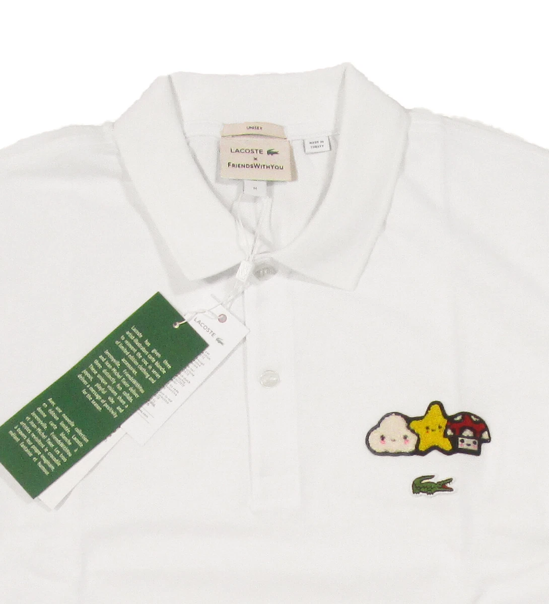 Lacoste White Croco Series FriendsWithYou Limited-Edition Cartoon Polo  Shirt