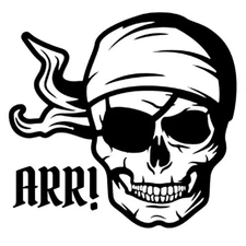 Arr Pirate Rendering Two Pack Vinyl Decal Car Truck Tablet Laptop Notebook Mug