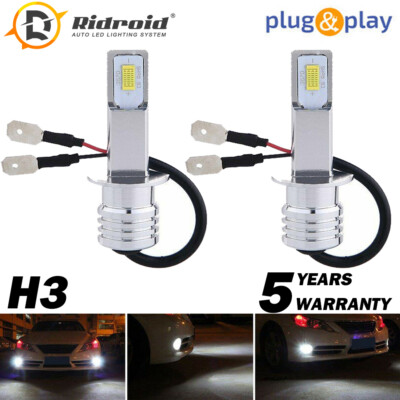 1PAIR Car H3 COB LED 8000LM Conversion Kit Bulb Fog Light Lamp Super White US