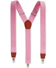  75 Club Room New Men'S Solid Pink Stretch Braces Clip-End Adjustable Suspenders