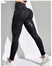 Women's High Waisted Exercise Yoga Pants Texture Tummy Control Workout Leggings