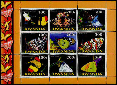 Rwanda m/s MNH Butterflies - Foto 1 di 1