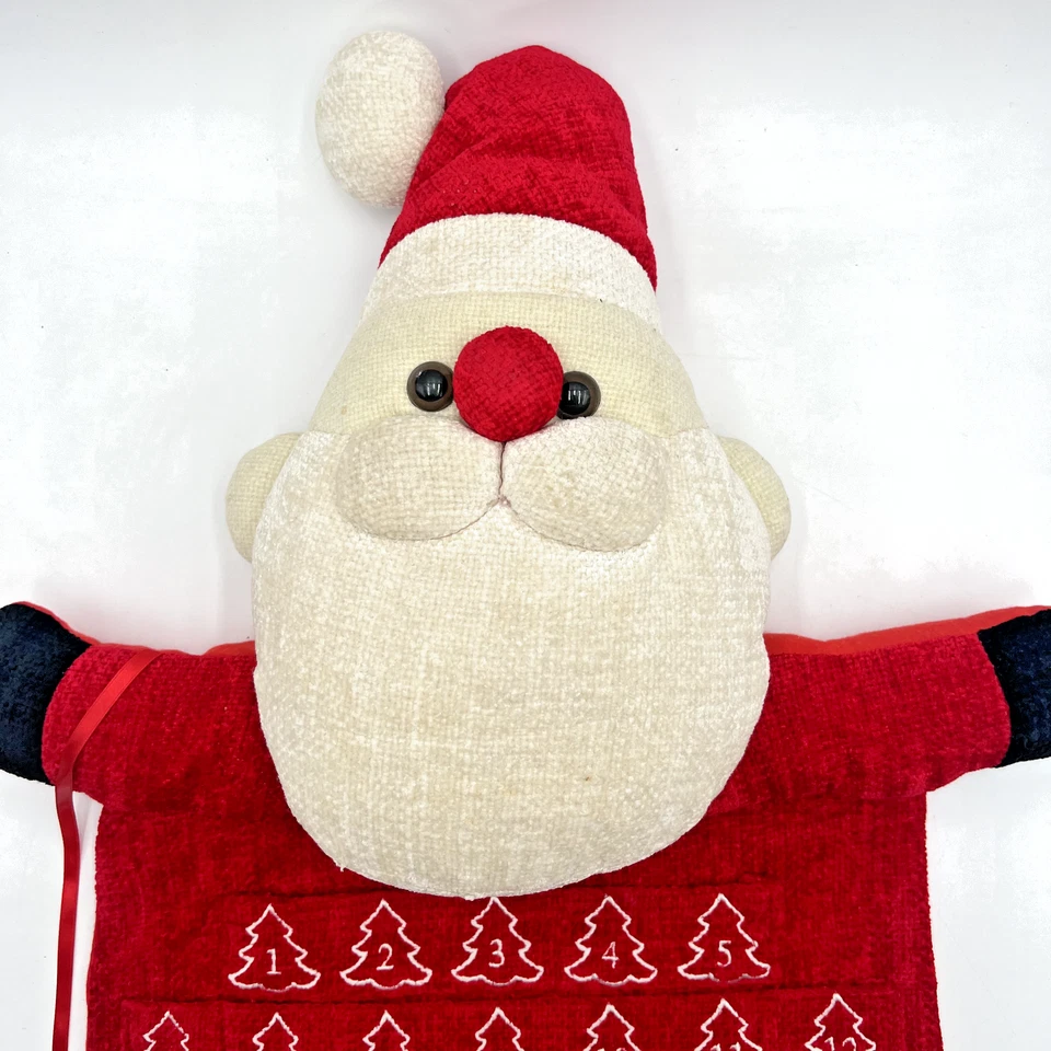 Countdown to Christmas Santa Advent Calendar Hanging Fabric Santa Tracker - Image 2 of 4
