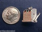 Vintage silver LAS VEGAS SLOT MACHINE MOVEABLE GAMBLING charm MOVABLE SPINS ##M
