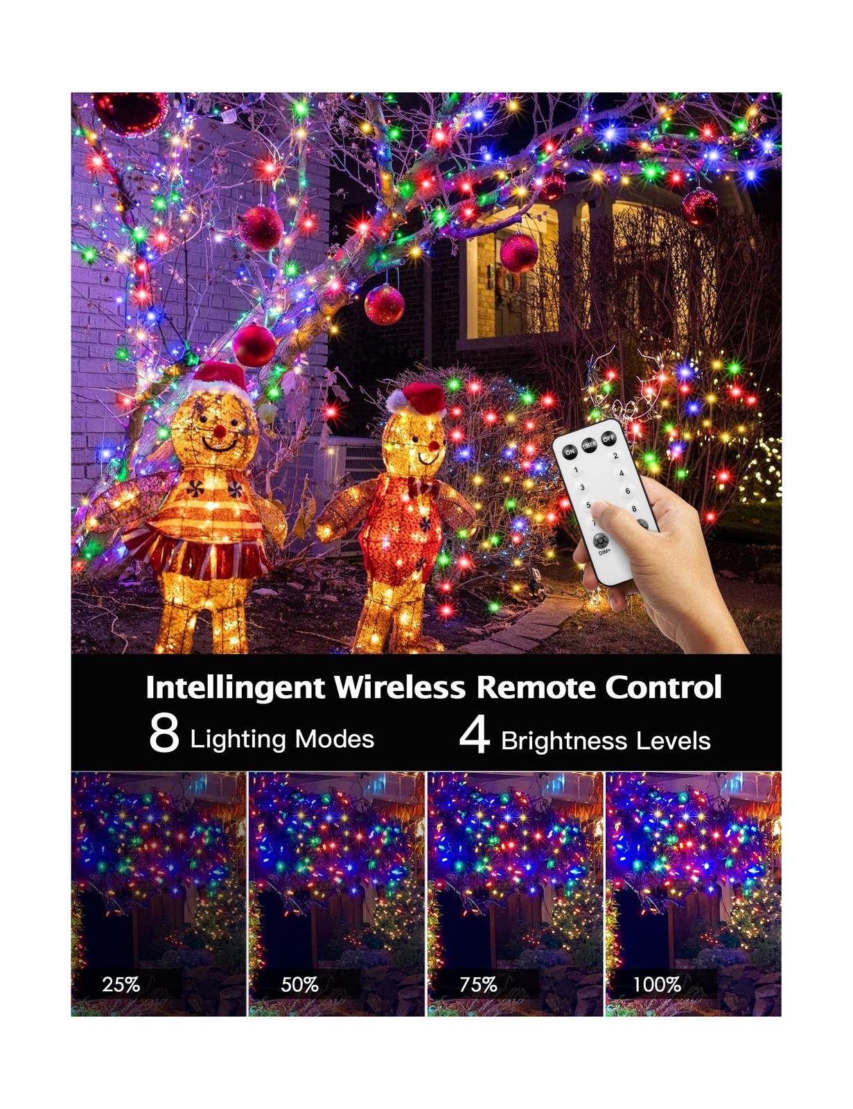 GUSODOR Outdoor Lights Strings 330FT 800 LED Waterproof Christmas