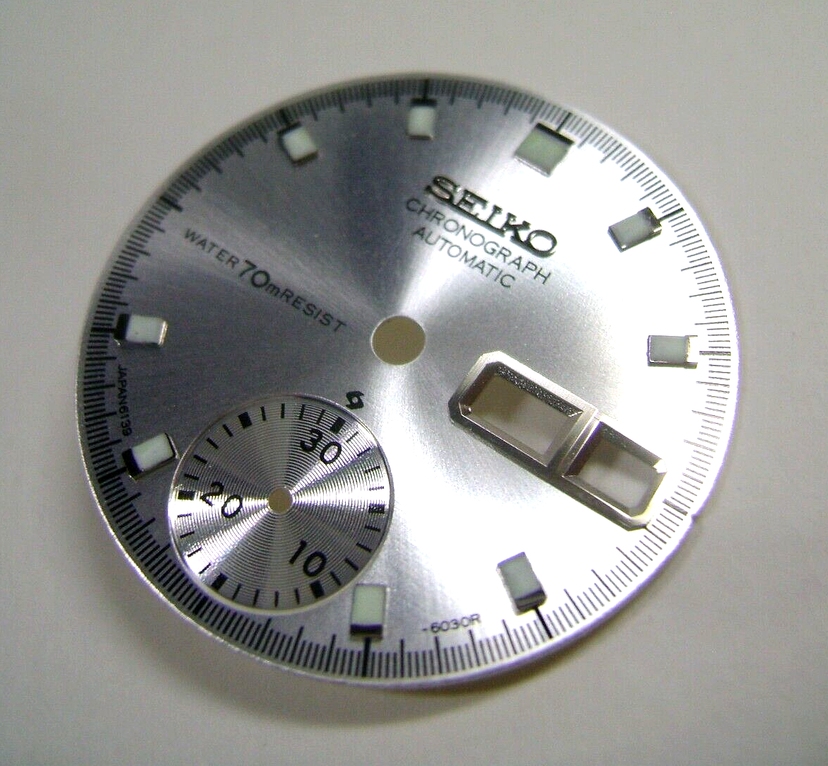 AFTERMARKET REPLACEMENT SILVER DIAL FOR SEIKO 6139-6000 /05 POGUE