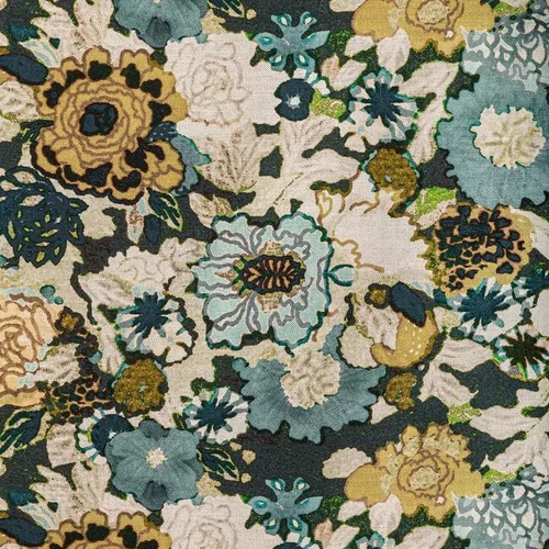 Tela con estampado floral multicolor Groundworks - estampado arioso/limón marino 1,75 yardas - Imagen 2 de 3