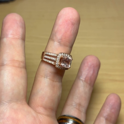 PMI Estate 14K Rose Gold Ct Natural Pink Morganite And - Main Image