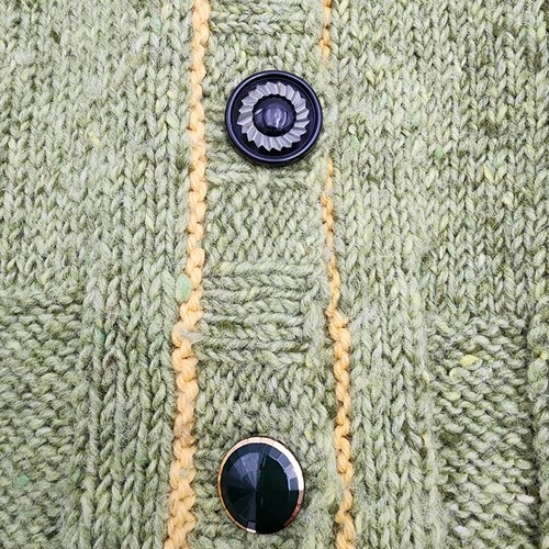 Lynne McNulty Women's Cardigan Knit Sweater Heavy Weight Green Size S/M READ - Picture 6 of 10