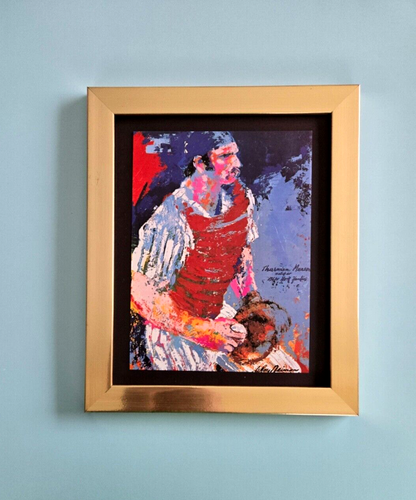 LEROY NEIMAN THURMAN MUNSON NY YANKS BASEBALL 1980S PLATE SIGNED PRINT FRAMED $ - Picture 3 of 3