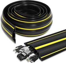 Floor Cord Cover, 2m Floor Cable Cover Protector, Rubber Wire Covers for Cables