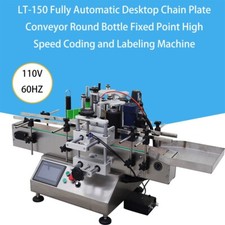 110V Automatic Desktop Conveyor Round Bottle High Speed Coding &Labeling Machine