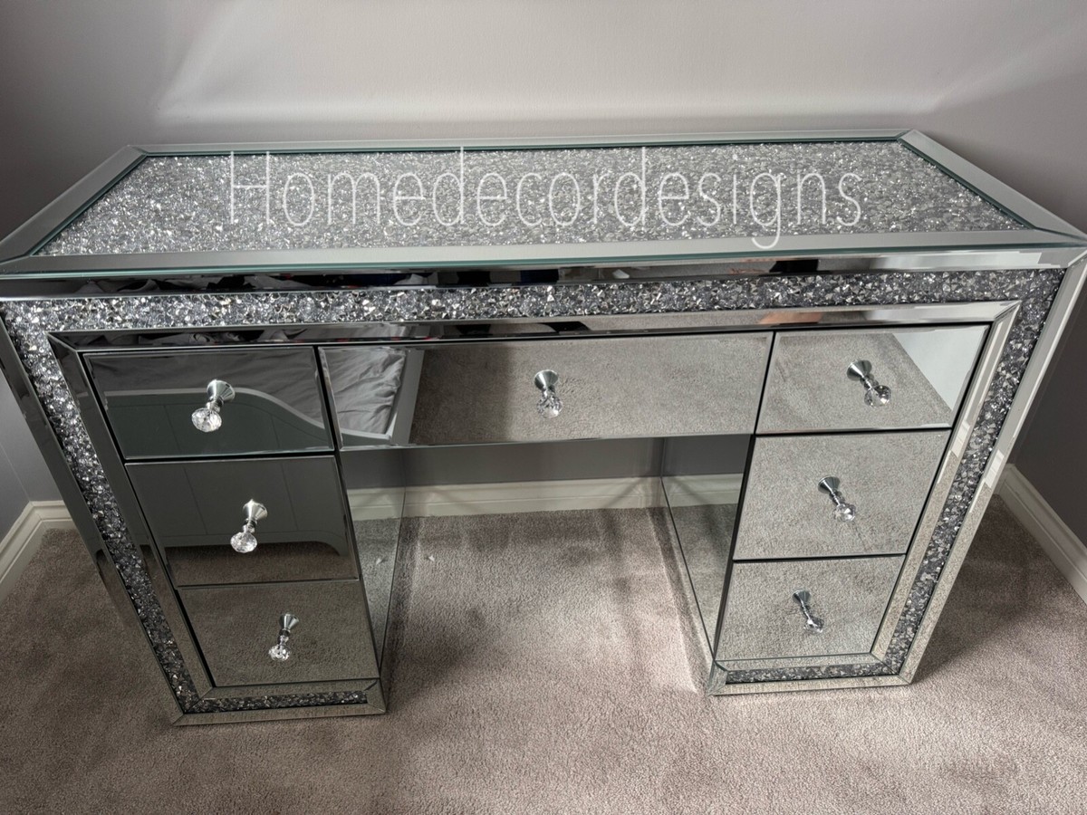 Luxury Crushed Diamond Drawer Mirrored Dressing Table GRADE B