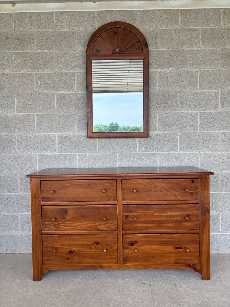 アメリカンヴィンテージEthan Allen チェスト ETHAN ALLEN COUNTRY CRAFTSMAN SHAKER STYLE 6 DRAWER PINE DRESSER