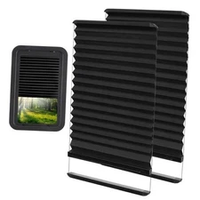 RV Thin Pleated Shade Replacement Compatible with Lippert Prepped 2 Pack Black
