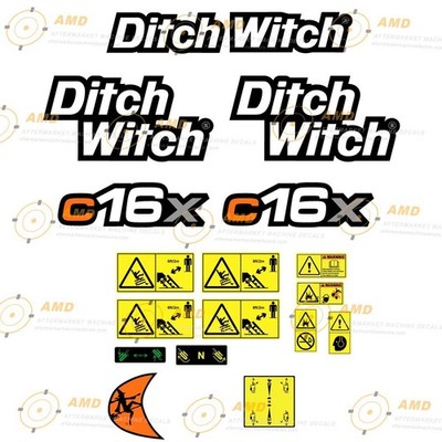 Fits C16X Ditch Witch Trencher Replacement Decals