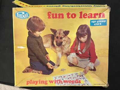 Spaß am Lernen Spielen mit Worten Vintage Puzzle Philmar komplett 70er Jahre