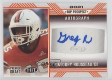 2020 Sage Hit 2021 Top Prospect Orange Greg Rousseau Gregory #21GR Auto a6l