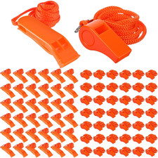 Emergency Whistles 100 Pcs Bulk Loud Safety Survival Lanyard Camping Coach Kids
