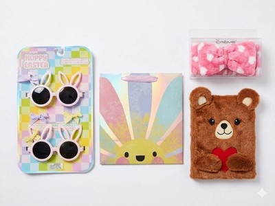 Cute Easter Gift Set Bunny Sunglasses Plush Notebook Headband $50 MSRP | NEW