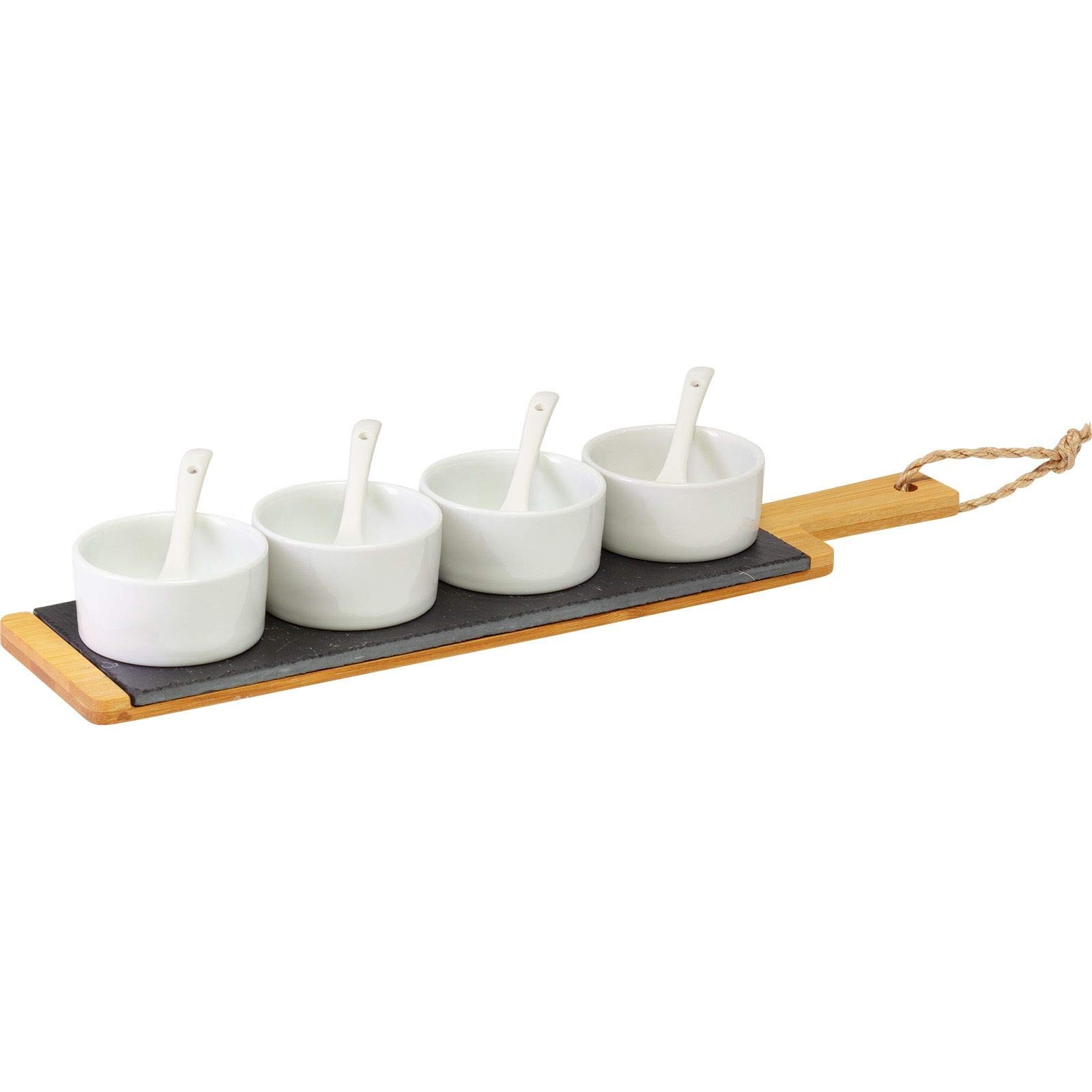 Westmark serving set 9 pcs 1 bamboo slate plate 4 bowls 4 spoons slateba 11090₽