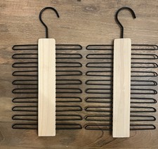 Wood Metal Tie Rack Hanger Organizer 20 Hook Closet Neck Tie Holder