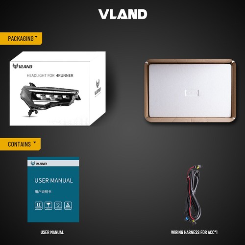 LED 4Projector Headlights For 2014-2024 Toyota 4Runner W/Start-up Animation - Bild 13 von 13